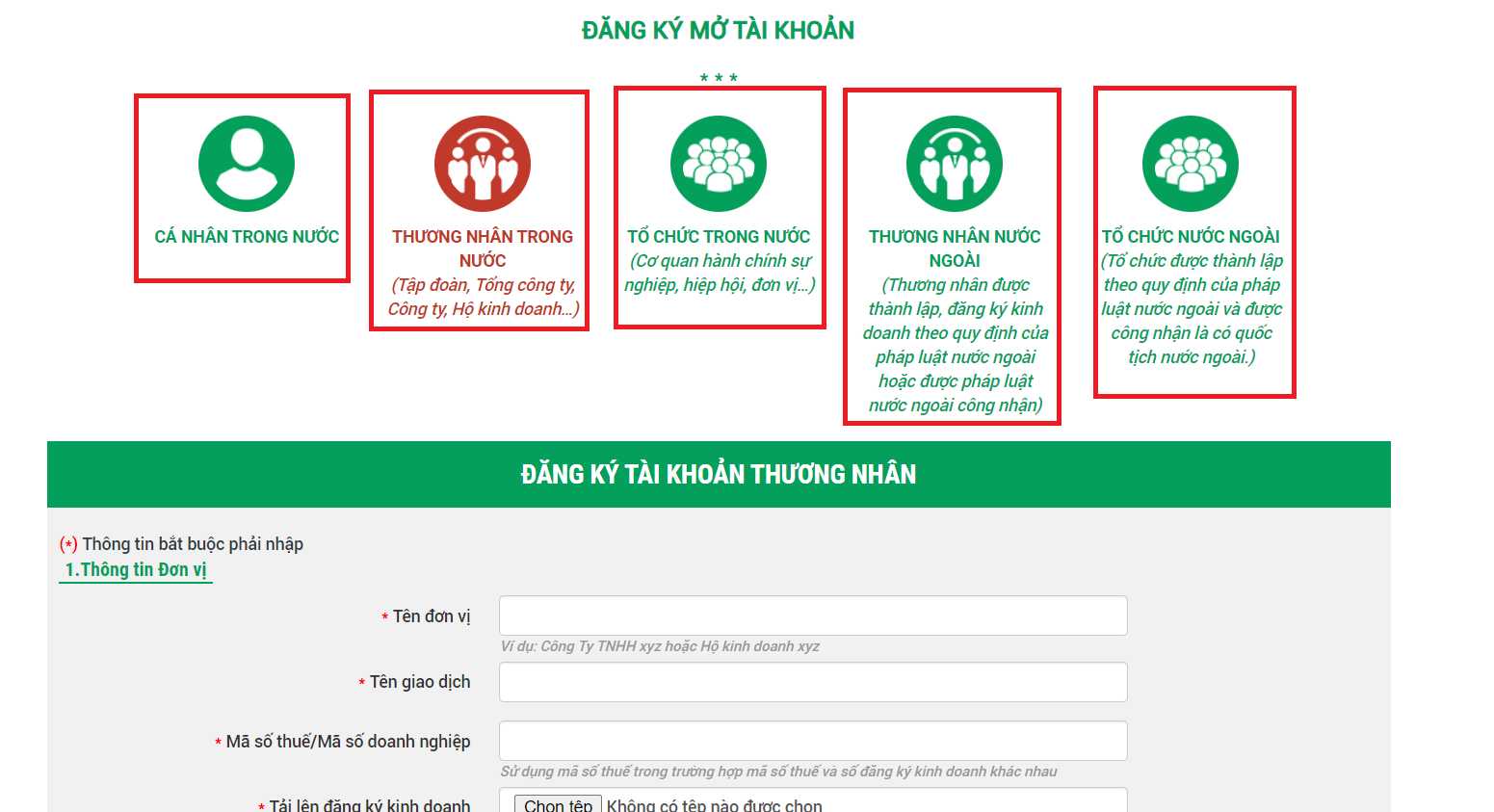 Quy trình dịch vụ thông báo website với bộ công thương