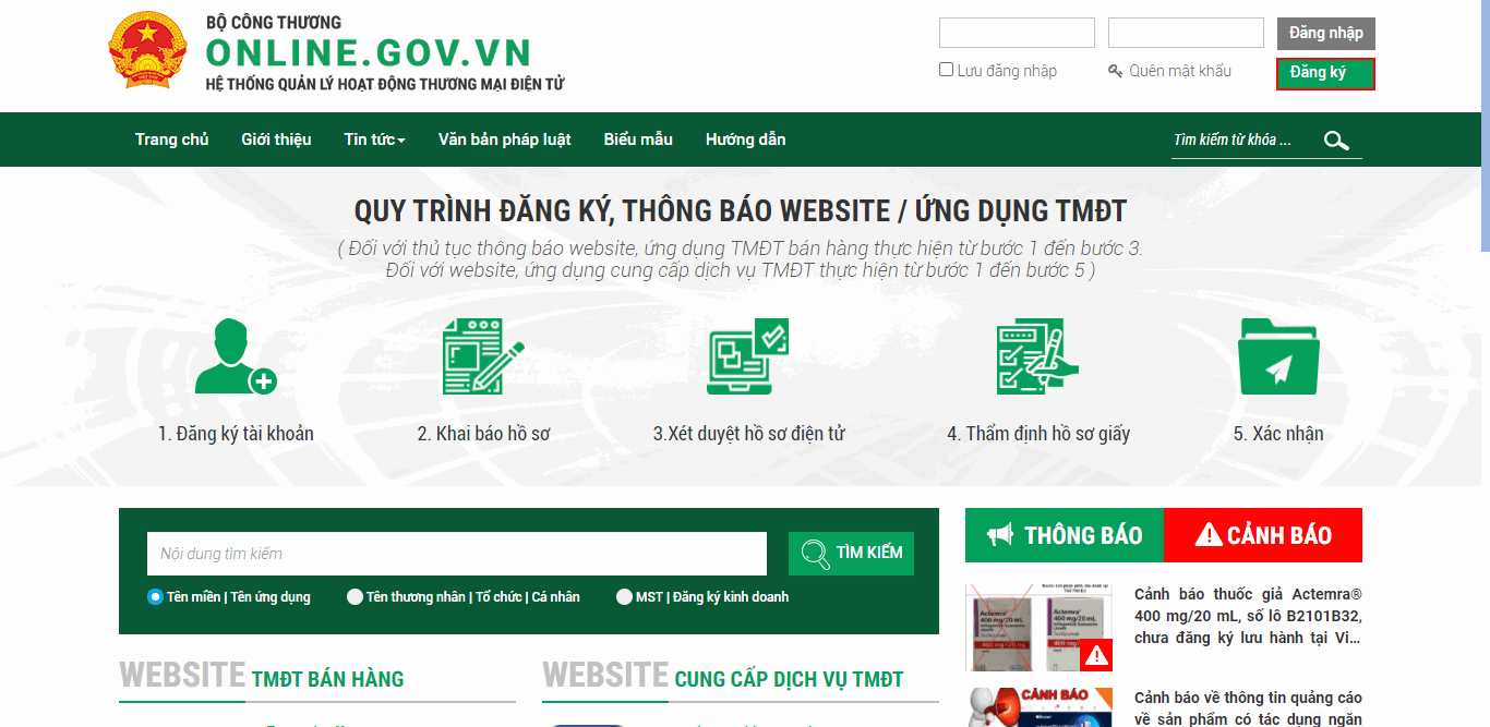 đăng ký tài khoản thương nhân