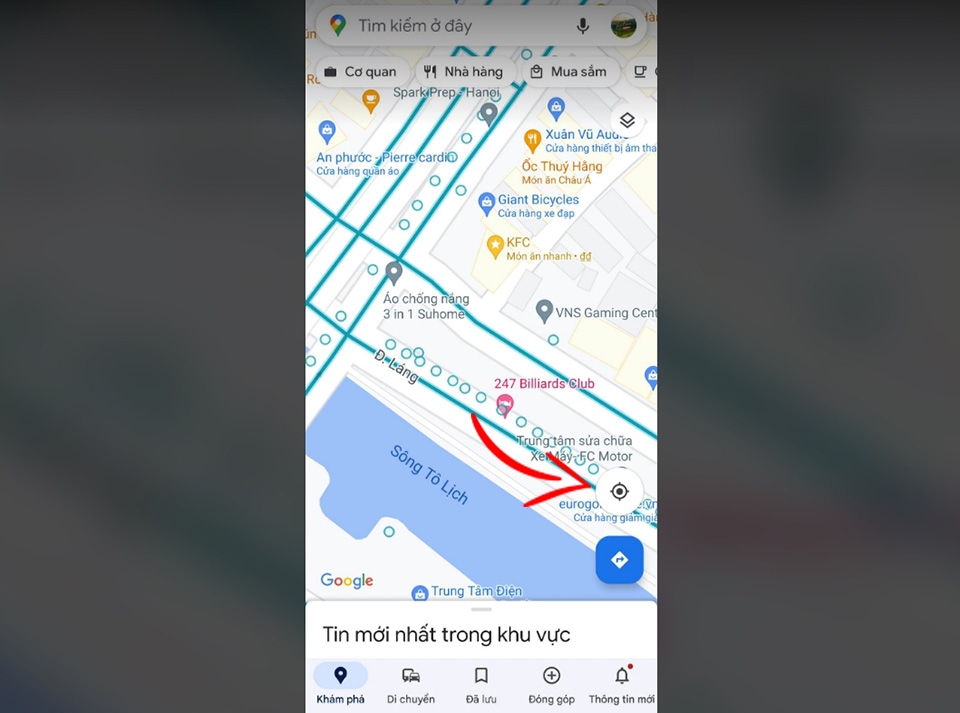 Vị trí hiện tại của bạn trên bản đồ
